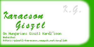 karacson gisztl business card